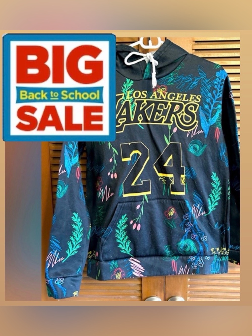 🍎Back2SchoolSale! Vintage Collectors 90’s LALakers KobeBryant#24 hoodie -YOUTH X